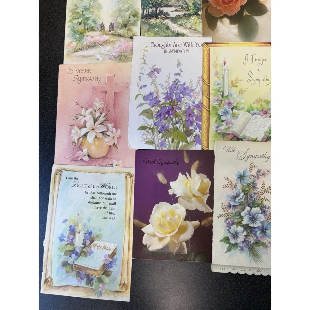 Vintage Sympathy Cards Fronts ONLY Scrapbooking Crafts Decoupage Lot of 50+